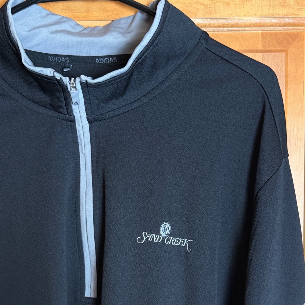 Adidas Mens 2XL Black Sand Creek Quarter Zip Pullover Golf Performance Shirt